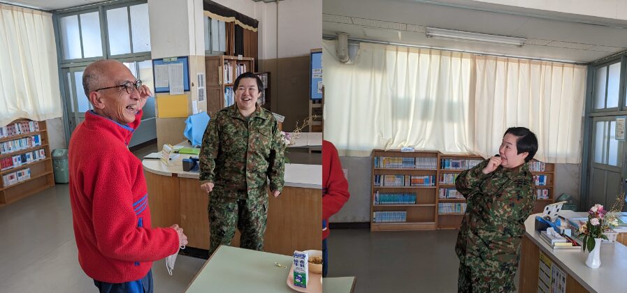 中学時代の水泳部の顧問と再会するお笑い芸人のやすこ