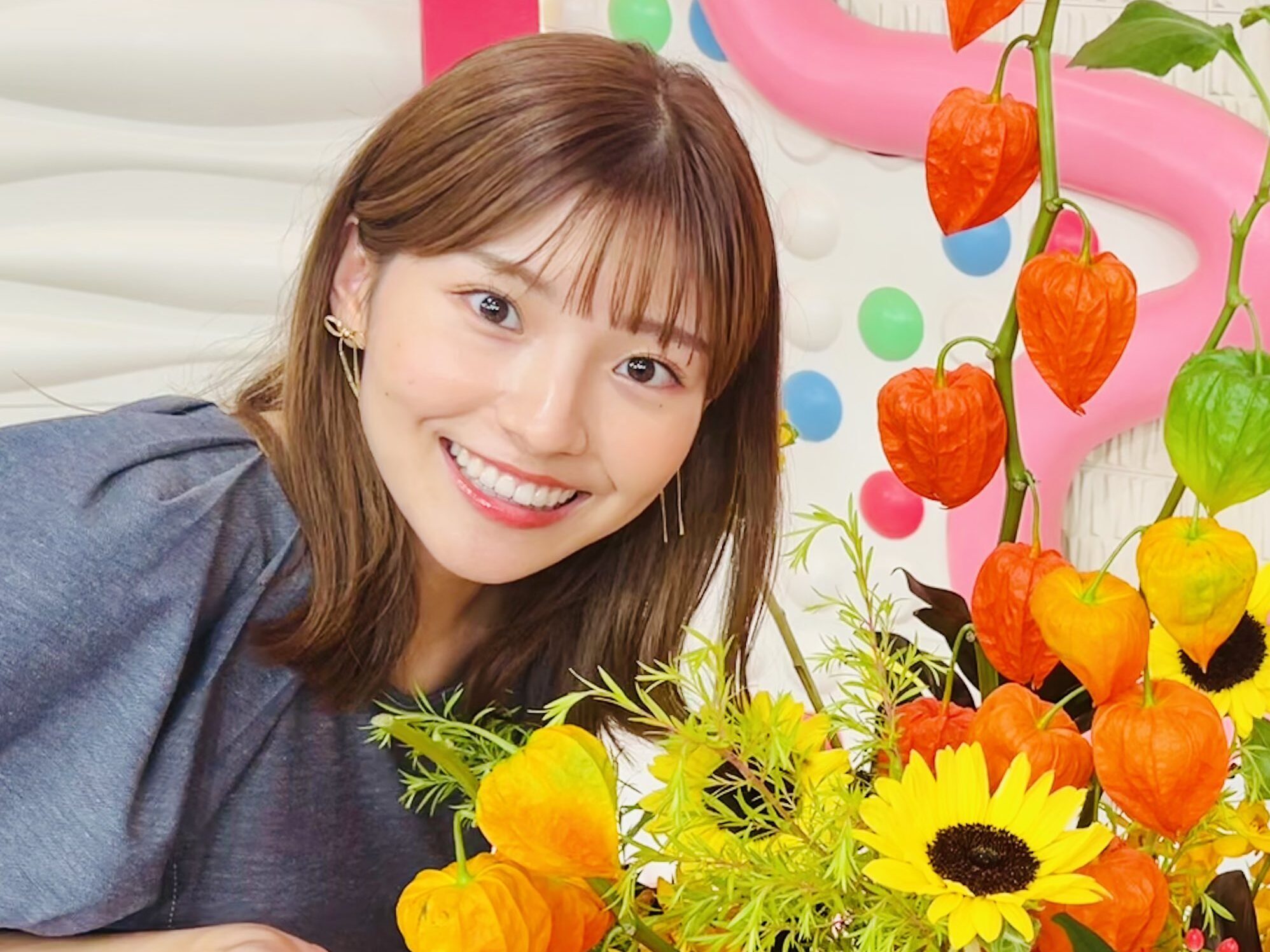 後藤楽々 おはよん ひまわりと一緒に撮影